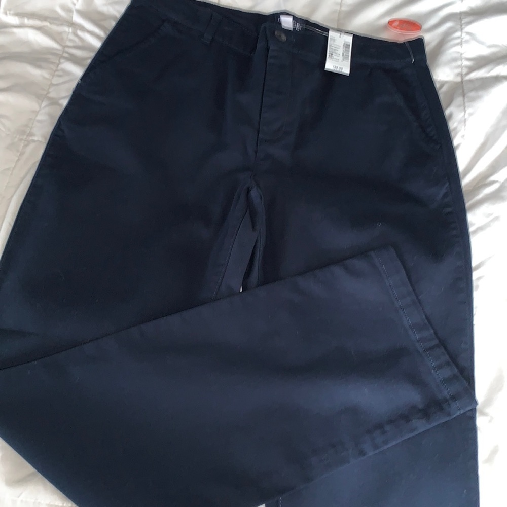 New! Boys navy cotton pants husky